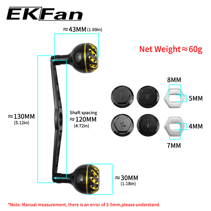 EKfan 130MM Rączka do kołowrot – Spincast Reel recenzja i cena
